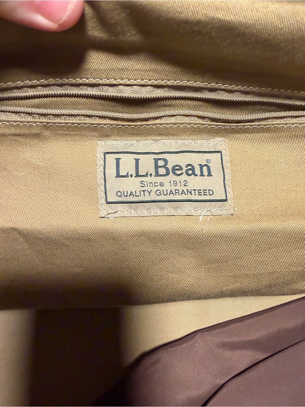 L.L. Bean Brown Leather Travel Duffel Bag with Yellow Interior - Picture 4 of 15